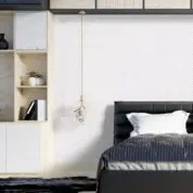 Quarto de casal decorado com Adesivo Geométrico Dcorando
