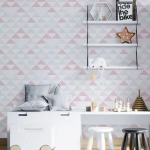 Quarto de menina decorado com Adesivo Geométrico Dcorando