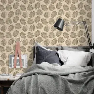 Adesivo de parede dcorando floral folhas tendencia creme