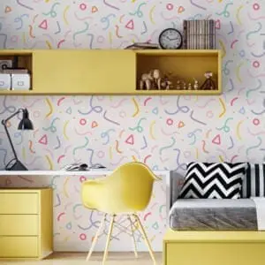 Papel de parede colorido para quarto de criança