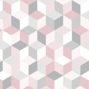 Adesivo de Parede 3D Rosa Cinza e Salmon