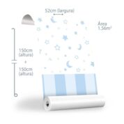 Rolo Adesivo Estrelado Azul Bebê e Listras