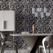 Papel de parede adesivo pedra Dcorando