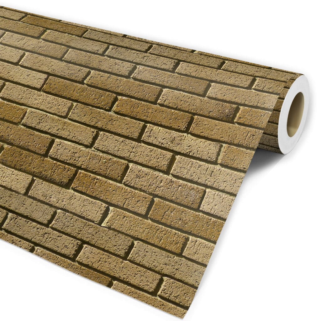 Papel de parede tijolinho rústico tons marrom amarelado Dcorando