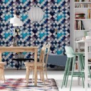 Adesivo cubos 3D coloridos azul Dcorando