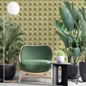 Adesivo Dcorando Geométrico 3D dourado