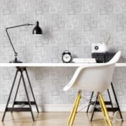 Adesivo Dcorando quadrado cinza e branco