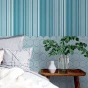 Quarto de casal decorado com Adesivo Listrado Dcorando