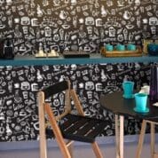 Adesivo Papel de Parede Café Preto e Branco Dcorando