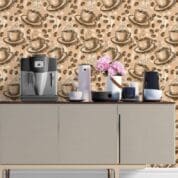 Adesivo papel de Parede Café Marrom e creme