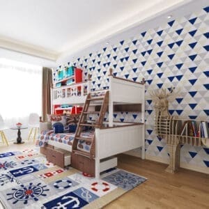Quarto de menino decorado com Adesivo Geométrico Dcorando