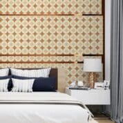 Quarto de casal decorado com Adesivo Geométrico Dcorando