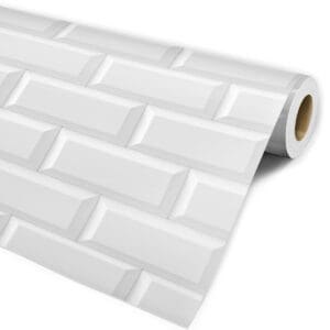 Papel de Parede Pastilha Metrô Subway Branco - Adesivo Dcorando