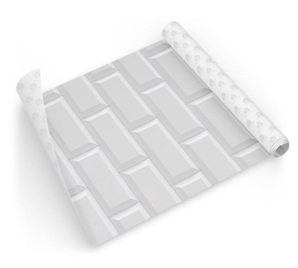 Papel de Parede Pastilha Metrô Subway Branco - Dcorando