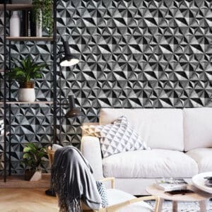 Adesivo de parede Dcorando 3D Pedra Cimento Queimado escuro