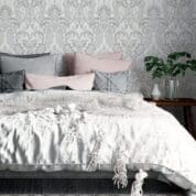 Adesivo de Parede Dcorando Arabesco Cinza e branco