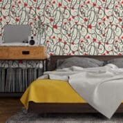 Adesivo de Parede Dcorando Arabesco preto verde e coração