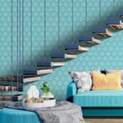 Adesivo de Parede Dcorando Arabesco verde e branco