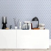 Adesivo de Parede Arabesco Azul e Branco Dcorando