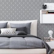 Adesivo de Parede Arabesco Dcorando Cinza e Branco