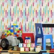 Adesivo de parede Dcorando Listrado ondas coloridas