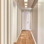 Adesivo de parede Dcorando Listrado marrom creme e azul