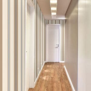 Adesivo de parede Dcorando Listrado marrom creme e azul