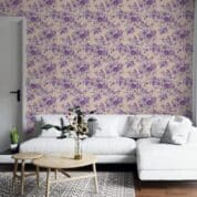 Adesivo de Parede Dcorando Floral Roxo com manchas