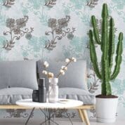 Adesivo de Parede Dcorando Floral traços verde e marrom