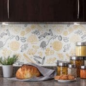 Adesivo de parede Dcorando para cozinha com talheres e macarrão