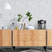 Adesivo papel de Parede Café Cinza e Branco