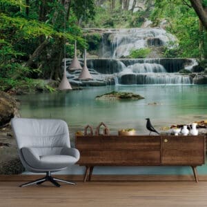 Painel Fotográfico Dcorando Cachoeira na Floresta