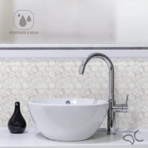 Dcorando Adesivo Pastilha Colmeia Marble Hexágono