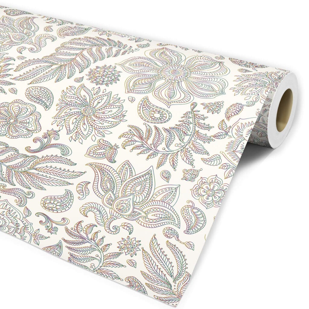 Papel de Parede Flor Multicolor Para Sala e Quarto Dcorando