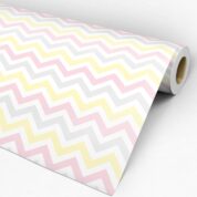 Adesvo Chevron Rosa amarelo azul e branco Dcorando