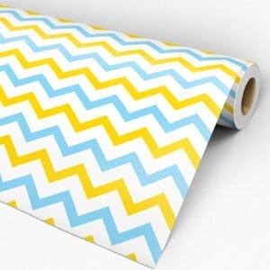Adesvo chevron amarelo azul e branco