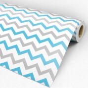 Adesivo Chevron Azul cinza e branco Dcorando