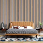 Adesivo Listrado Marrom, branco e azul