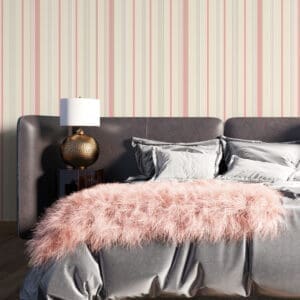 Adesivo listrado creme, marrom, branco e rosa