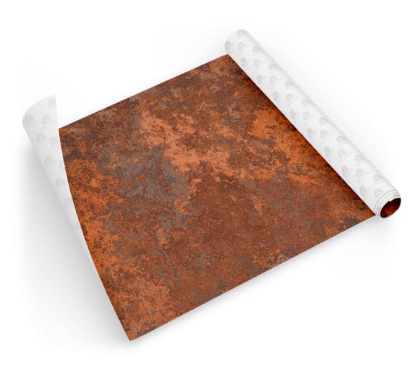 Papel de Parede de Banheiro Aço Corten - Dcorando - Detalhe Rolo