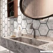 Adesivo Hexágono Mármore Dcorando