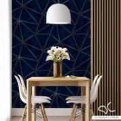 Adesivo de parede Zara azul com dourado Dcorando