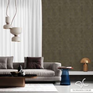 Papel de Parede Adesivo Hexágono dourado Dcorando