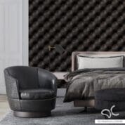 Adesivo Capitonê Couro Botão Preto Dcorando