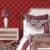 Adesivo Capitonê Couro Vermelho Craquelê com Detalhe Dcorando
