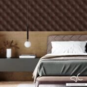 Papel de Parede Adesivo Capitonê Marrom Dcorando