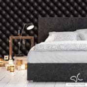 Papel de Parede Adesivo Capitonê Preto Dcorando