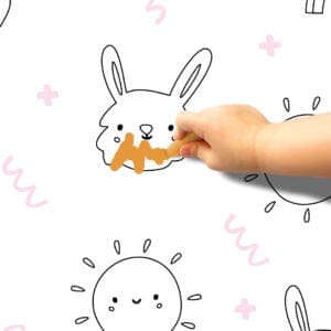 Pinta e Apaga Coelho Papel de Parede Adesivo Dcorando