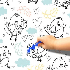 Pinta e Apaga Pintinhos Papel de Parede Adesivo Dcorando