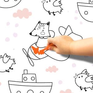 Pinta e Apaga Papel de Parede Adesivo Raposinha Dcorando